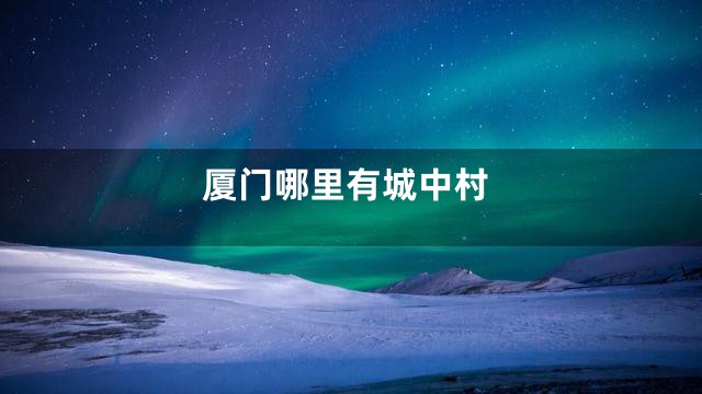 厦门哪里有城中村