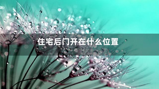 住宅后门开在什么位置