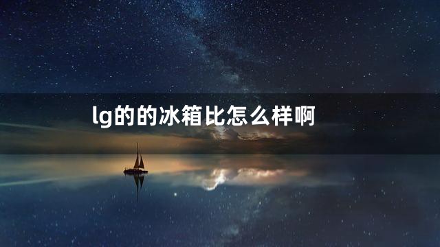 lg的的冰箱比怎么样啊