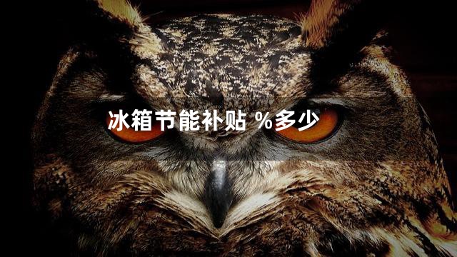 冰箱节能补贴 %多少
