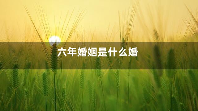 六年婚姻是什么婚