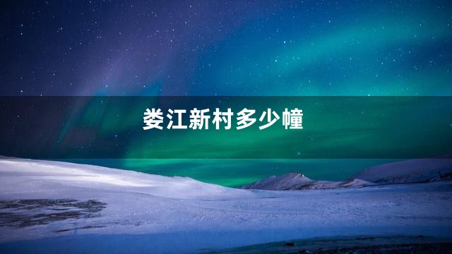 娄江新村多少幢