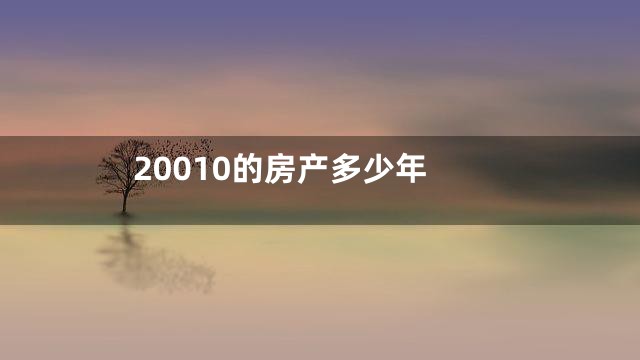 20010的房产多少年