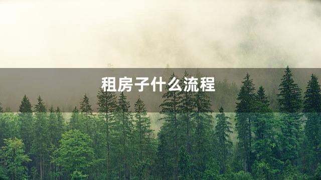 租房子什么流程