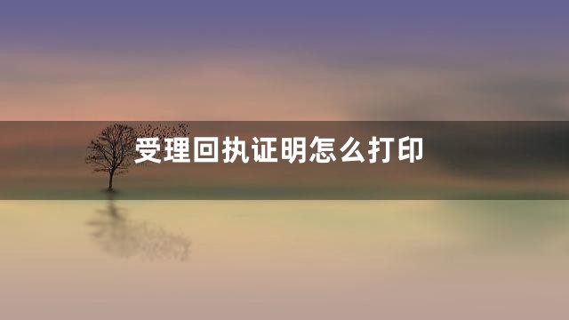 受理回执证明怎么打印