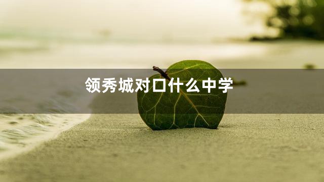 领秀城对口什么中学