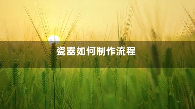 瓷器如何制作流程