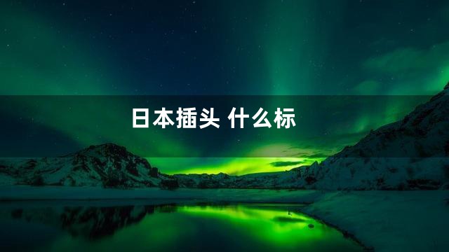 日本插头 什么标