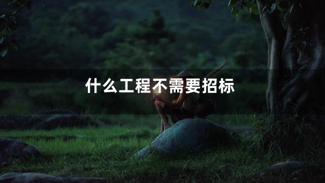 什么工程不需要招标