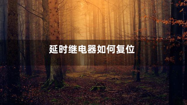 延时继电器如何复位