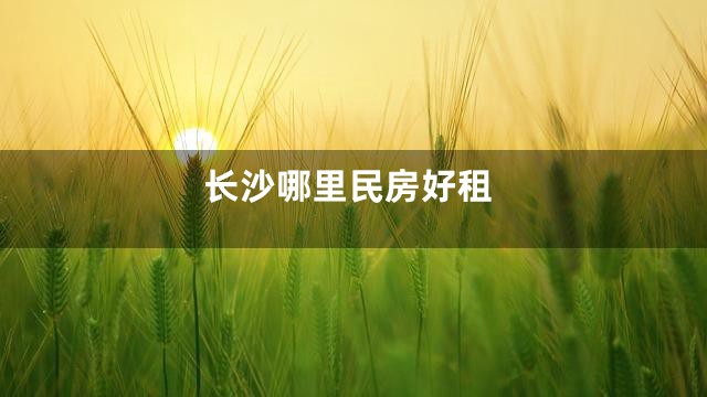 长沙哪里民房好租