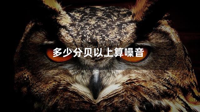 多少分贝以上算噪音