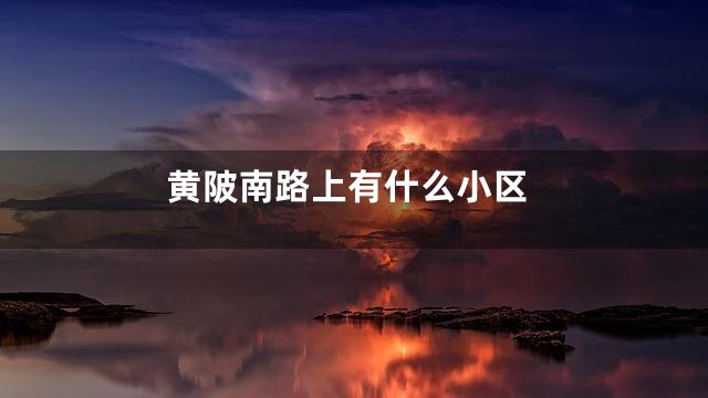 黄陂南路上有什么小区