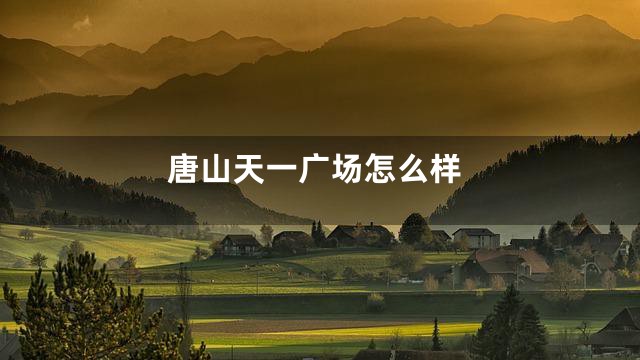 唐山天一广场怎么样