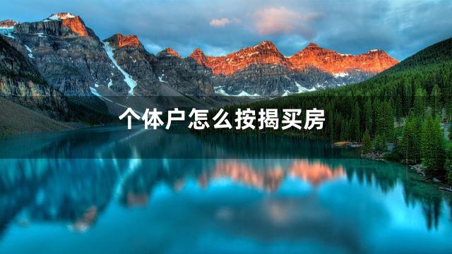 个体户怎么按揭买房