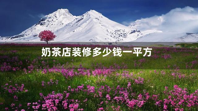 奶茶店装修多少钱一平方