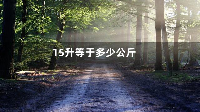 15升等于多少公斤