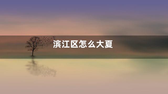 滨江区怎么大夏