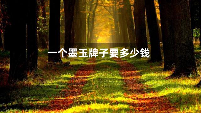一个墨玉牌子要多少钱