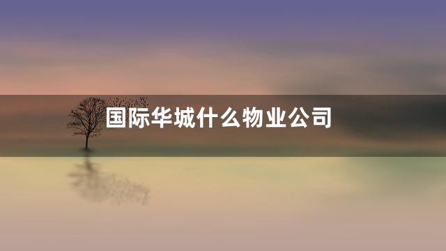 国际华城什么物业公司