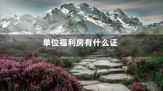 单位福利房有什么证
