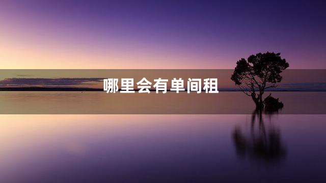 哪里会有单间租