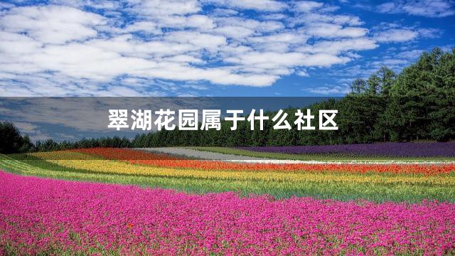 翠湖花园属于什么社区