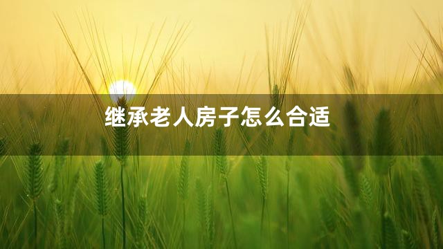 继承老人房子怎么合适