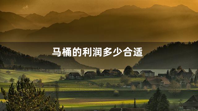 马桶的利润多少合适