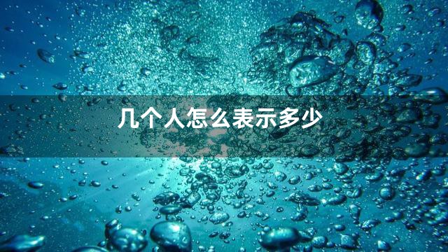 几个人怎么表示多少