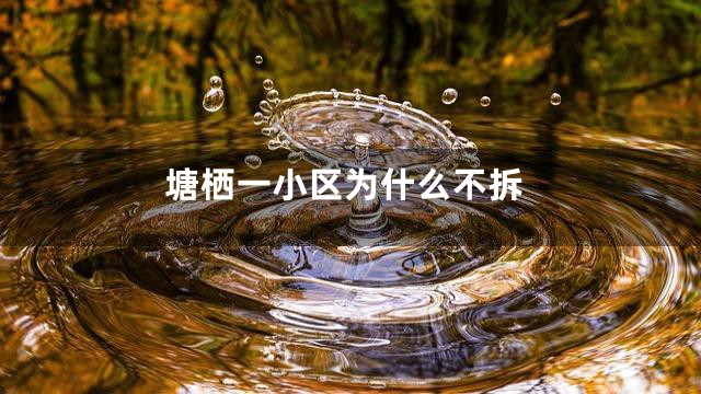 塘栖一小区为什么不拆