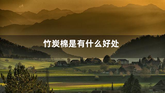 竹炭棉是有什么好处