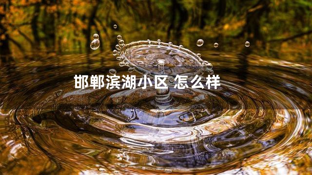 邯郸滨湖小区 怎么样
