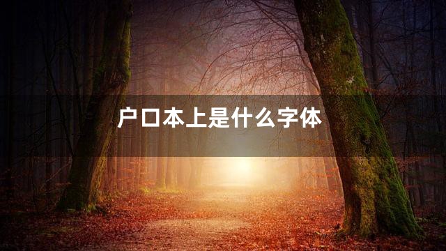 户口本上是什么字体