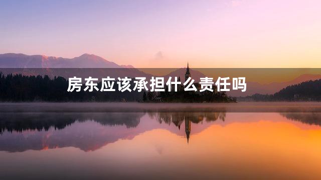 房东应该承担什么责任吗