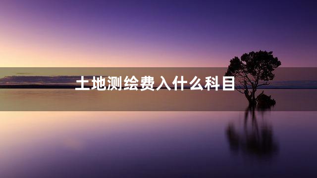 土地测绘费入什么科目