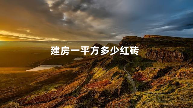 建房一平方多少红砖