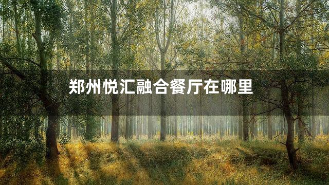 郑州悦汇融合餐厅在哪里