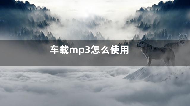 车载mp3怎么使用