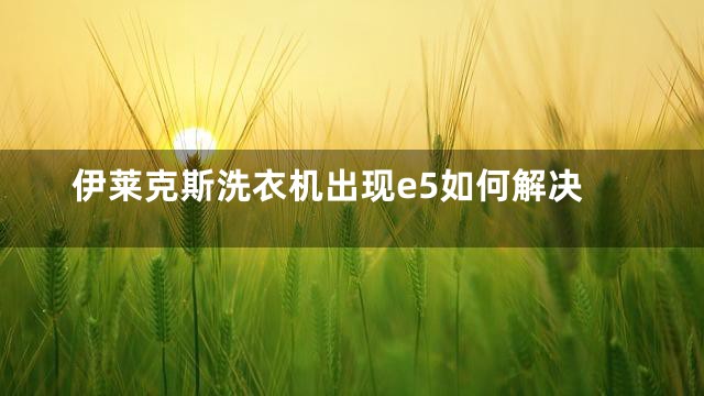 伊莱克斯洗衣机出现e5如何解决