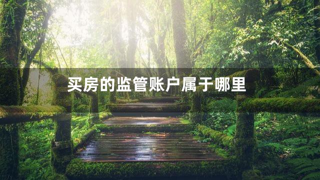 买房的监管账户属于哪里