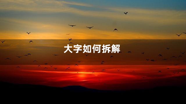 大字如何拆解