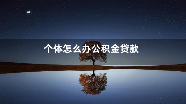个体怎么办公积金贷款