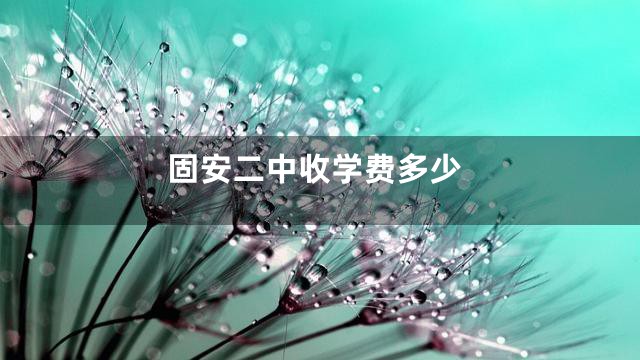 固安二中收学费多少
