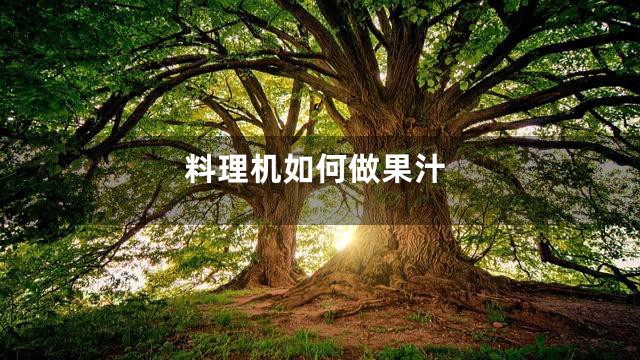 料理机如何做果汁