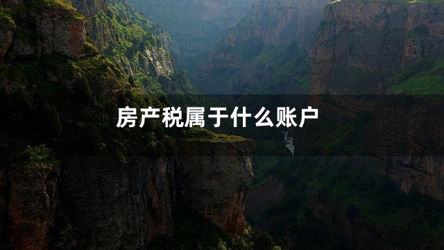 房产税属于什么账户