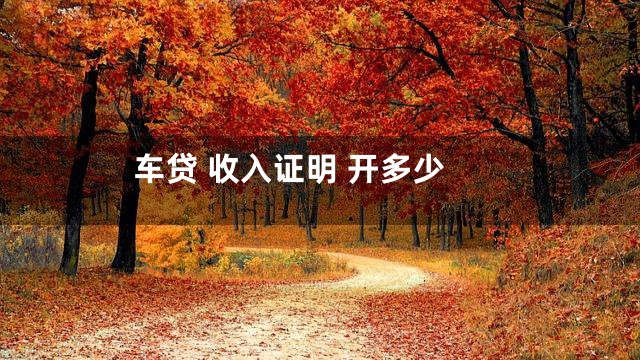 车贷 收入证明 开多少