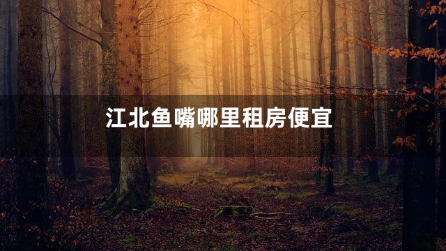 江北鱼嘴哪里租房便宜