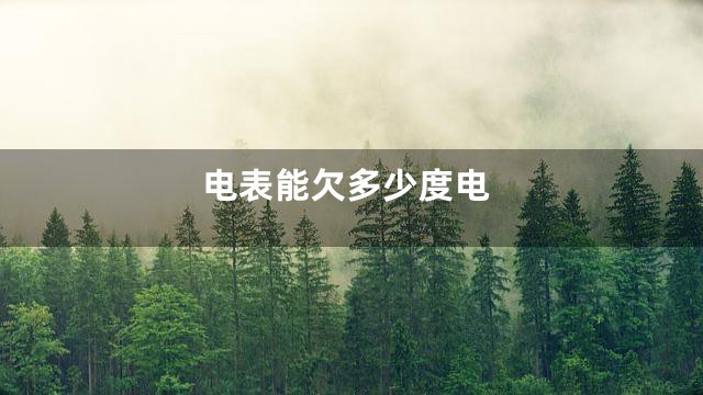 电表能欠多少度电