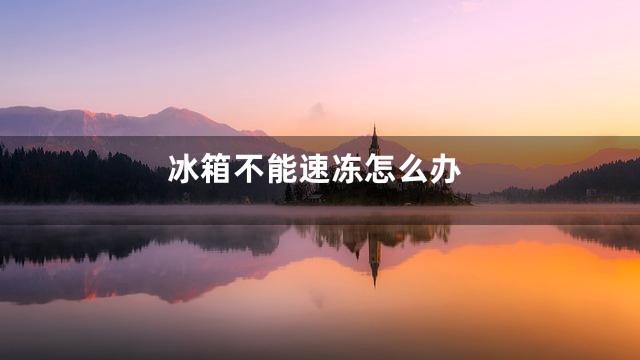 冰箱不能速冻怎么办